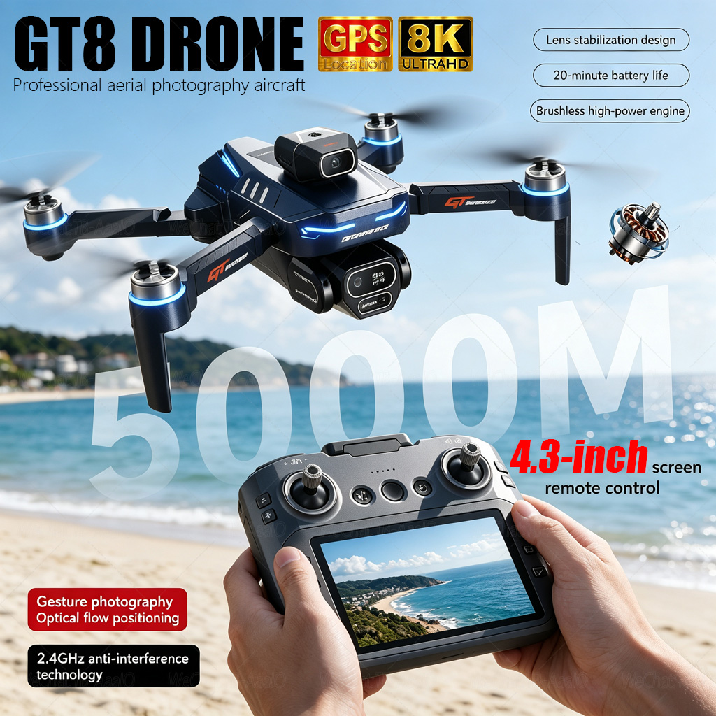 طائرة بدون طيار GT8 HD الجديدة - مراجعة Drone Video Production وسعره